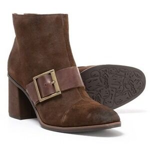 Korks by KORK-EASE Denoon Brown Suede Ankle‎ Bootie Monk Strap Buckle Sz 7